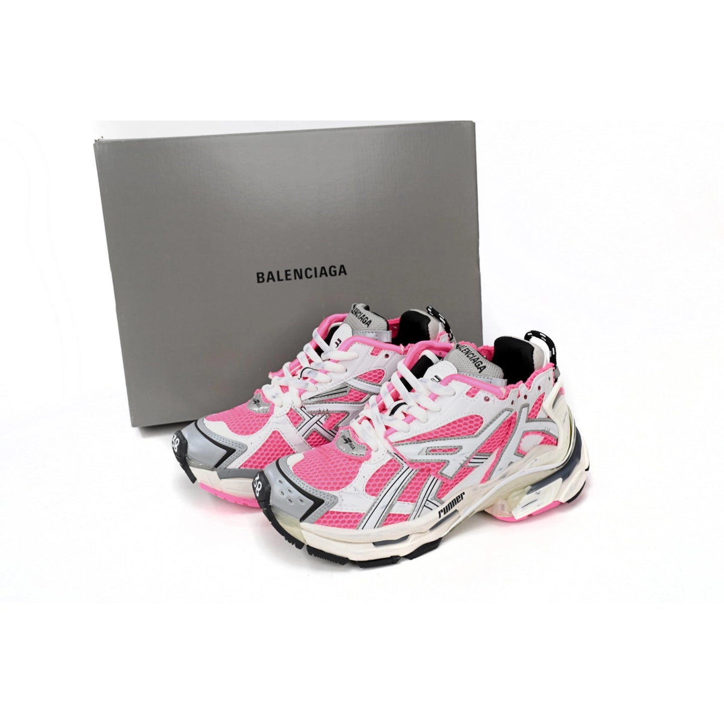 Balenciaga Runner White Fluo Pink Powder 677402 W3RBN 9155