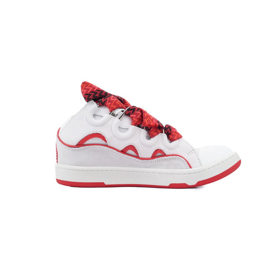 Lanvin Leather Curb White Red